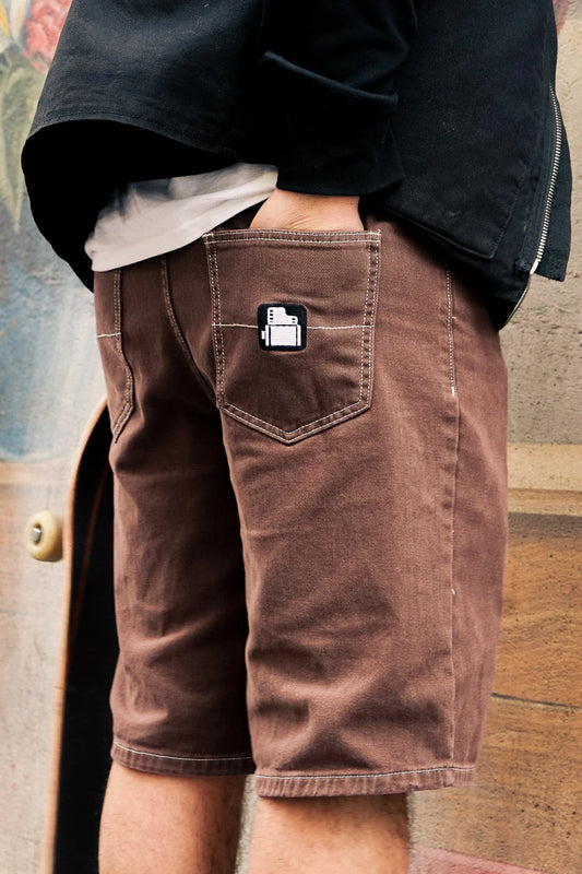 FILMTRUCK | BROWN DENIM BAGGY SHORT