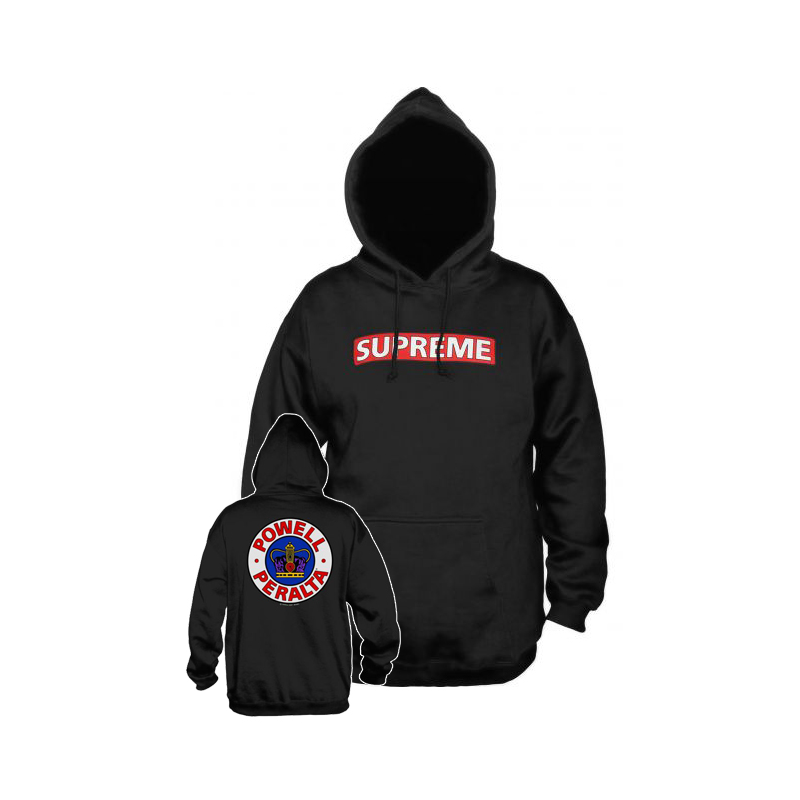 POWELL PERALTA SWEAT SUPREME HOOD BLACK RED