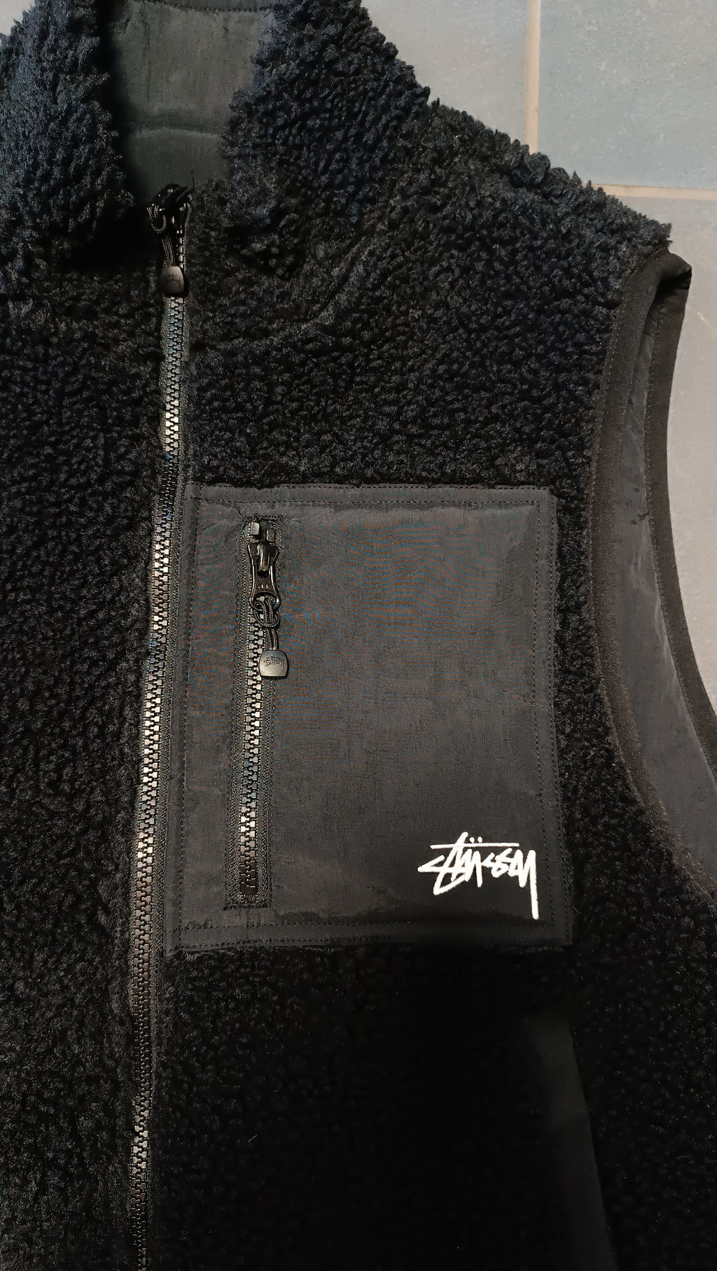 Gilet Stüssy Sherpa Réversible – Noir