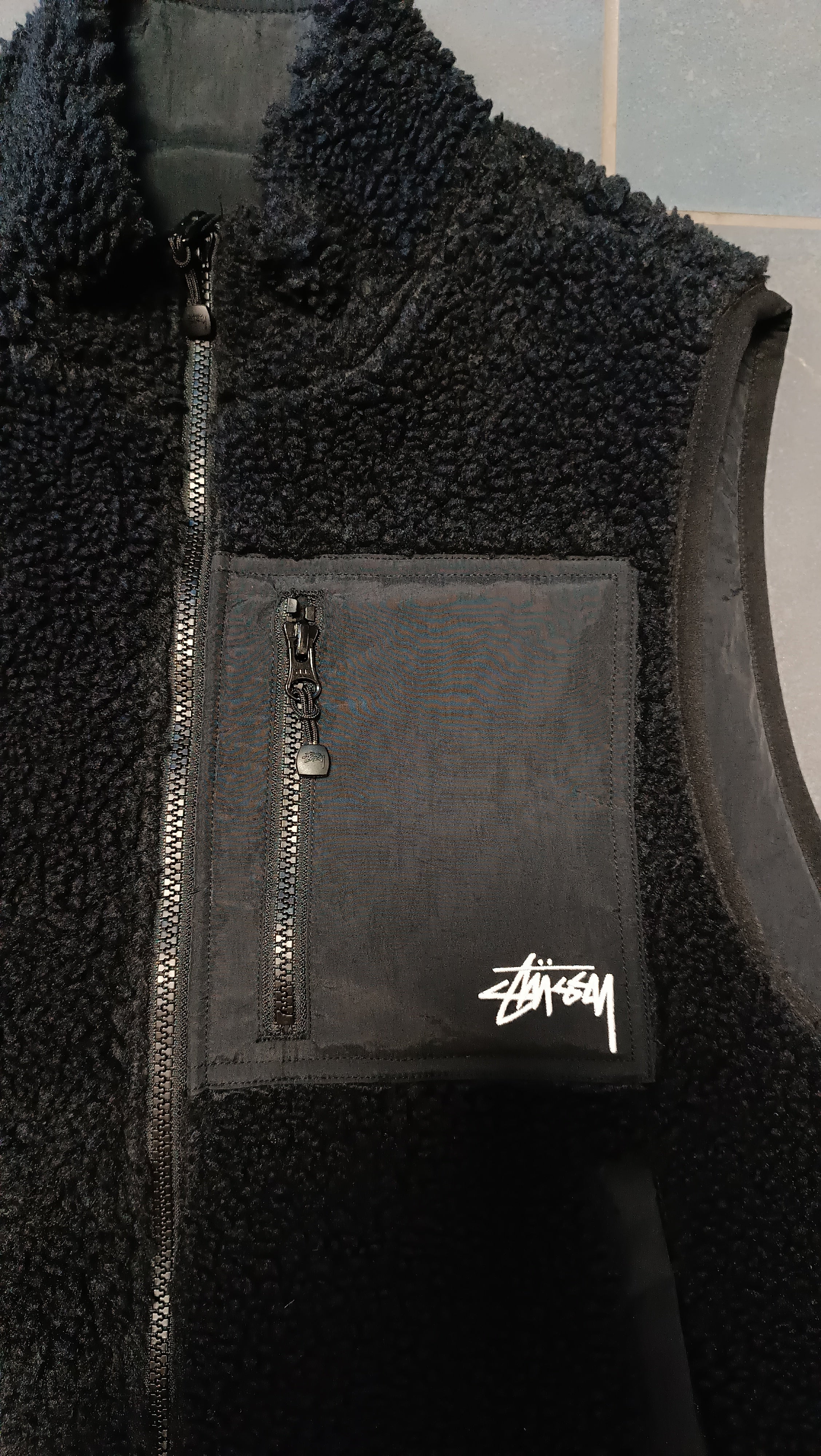 Gilet Stüssy Sherpa Réversible – Noir