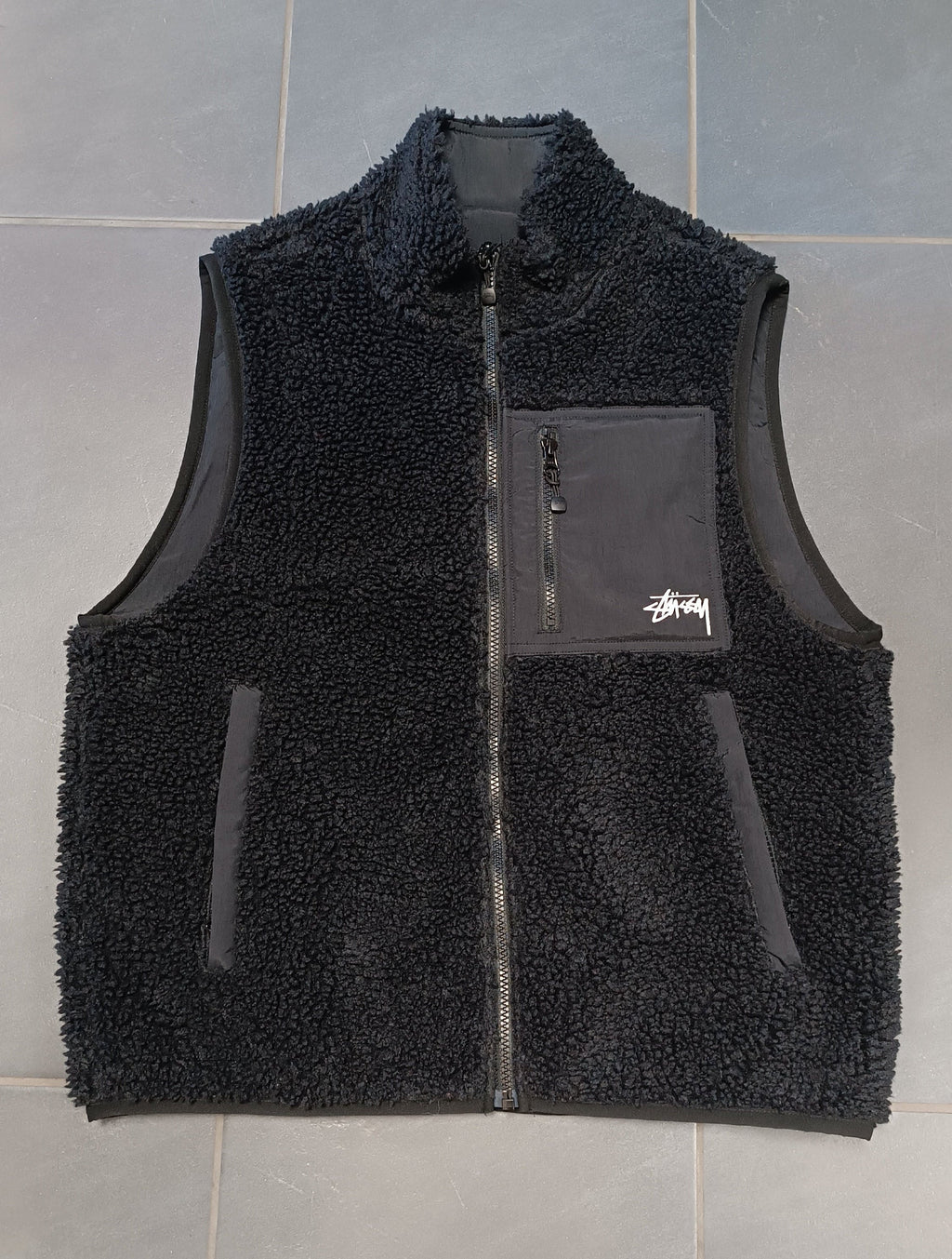 Gilet Stüssy Sherpa Réversible – Noir
