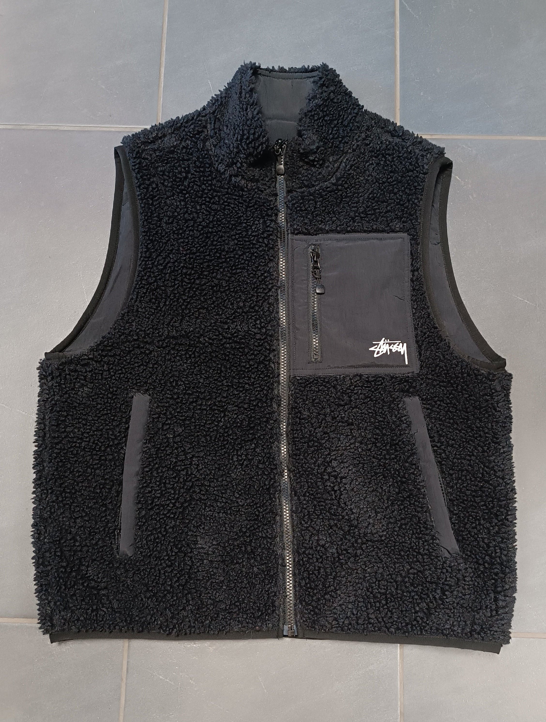 Gilet Stüssy Sherpa Réversible – Noir